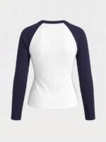 Elorivane Women's Number Graphic Fitted Long Sleeve Top, Raglan Sleeve Casual Spring - Image 4