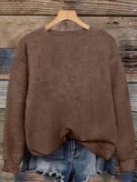 Elorivane Minimalist Crew Neck Long Sleeve Sweatshirt - Image 10
