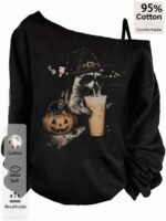 Elorivane Plus Size Moon & Star Print Sleeveless Camisole Long Sleeve T-Shirt for Spring Summer Spring Break Fall - Image 19