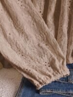 Elorivane Plus Jacquard Top, Apricot Lace Trim Fall Blouse - Image 21