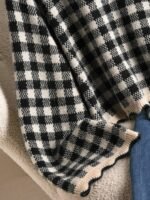 Elorivane Plus Size Black White Plaid Sweater, 80s Style Long Sleeve Versatile Autumn Casual Top - Image 17