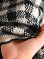Elorivane Plus Size Black White Plaid Sweater, 80s Style Long Sleeve Versatile Autumn Casual Top - Image 18