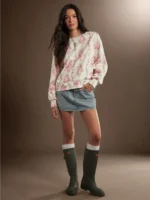 Elorivane Women Floral Print Tie Back Sweatshirt, Western Cowgirl Fall Winter Rodeo Festival Casual Top - Image 5