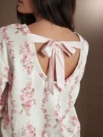 Elorivane Women Floral Print Tie Back Sweatshirt, Western Cowgirl Fall Winter Rodeo Festival Casual Top - Image 3