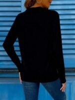 Elorivane Plus Size Women Little Ghost Graphic Long Sleeve Tee, Halloween Fashion - Image 9