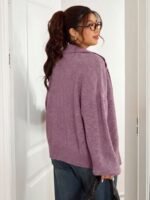 Elorivane Plus Size Gray Casual Sweater, Versatile Knit Top for Office, Fall Winter Wear - Image 16