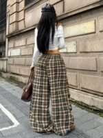 Elorivane Women Brown Polka Dot Parachute Pants, Wide Leg Athleisure Casual Trousers - Image 33
