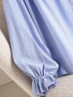 Elorivane Plus Size Striped Blouse, Long Sleeve Casual Shirt, Autumn Winter Daily Office Work Top - Image 5