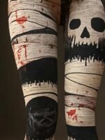 Elorivane Plus Size High Waisted Halloween Print Leggings Stylish Comfortable for Everyday Halloween Wear - Image 15