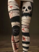 Elorivane Plus Size High Waisted Halloween Print Leggings Stylish Comfortable for Everyday Halloween Wear - Image 13
