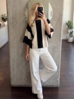 Elorivane Women's Boat Neck Batwing Sleeve Knitted Pullover, Minimalist Casual - Image 4