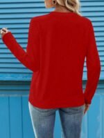 Elorivane Plus Size Witch Hat Print Crew Neck Long Sleeve Top for Fall Daily Wear - Image 18