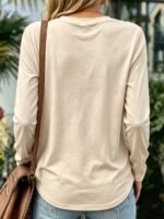 Elorivane Plus Size Witch Hat Print Crew Neck Long Sleeve Top for Fall Daily Wear - Image 23