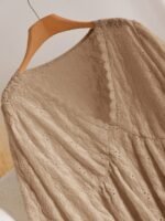 Elorivane Plus Jacquard Top, Apricot Lace Trim Fall Blouse - Image 29