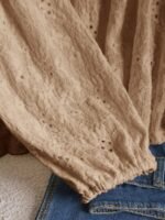 Elorivane Plus Jacquard Top, Apricot Lace Trim Fall Blouse - Image 28