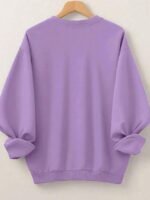 Elorivane Plus Size Letter Print Round Neck Sweatshirt for Autumn Winter Casual Wear - Image 35