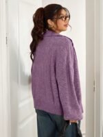 Elorivane Plus Size Gray Casual Sweater, Versatile Knit Top for Office, Fall Winter Wear - Image 23