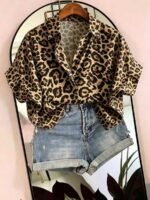 Elorivane Plus Size Halloween Bat & Pumpkin Print Shirt - Image 33