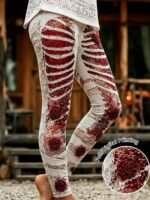 Elorivane Plus Size High Waisted Halloween Print Leggings Stylish Comfortable for Everyday Halloween Wear - Image 4