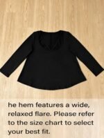 Elorivane Plus Size Mesh Patchwork V-Neck Long Sleeve T-Shirt Elegant Minimalist for Fall Commute Casual Wear - Image 7