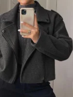 Elorivane Plus Size Wool-Like Trench Coat, Loose Thickened Casual Commuter Autumn Winter Outerwear - Image 2
