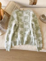 Elorivane Floral Crew Neck Sweater, Long Sleeve Loose Fit Casual Top - Image 2