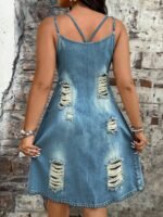Elorivane Plus Size Women Letter Print Casual Cami Dress for Daily Date - Image 2