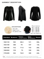 Elorivane Plus Size Mesh Patchwork V-Neck Long Sleeve T-Shirt Elegant Minimalist for Fall Commute Casual Wear - Image 3