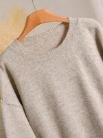 Elorivane Plus Contrast Plaid Drop Shoulder Sweater - Image 5