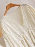 Elorivane Plus Jacquard Top, Apricot Lace Trim Fall Blouse - Image 7