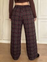 Elorivane Plus Size Plaid Pajama Pants, Elastic Waist Loose Casual Trousers - Image 33