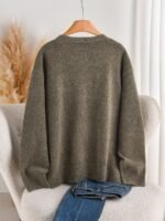 Elorivane Plus Size Fringe Cardigan, French Minimalist Thick Knit Sweater Jacket, Autumn Winter Elegant Casual Outerwear - Image 2