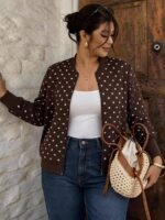 Elorivane Plus Size Floral Patchwork Jacket, Versatile Thin Outerwear for Office Rodeo, Autumn Casual Wear - Image 7