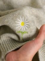 Elorivane Plus Size Knit Sweater, Daisy Ruffle Patchwork French Style, Embroidered Trim Versatile Autumn Winter Pullover Top - Image 7