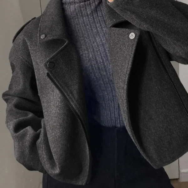 Elorivane Plus Size Wool-Like Trench Coat, Loose Thickened Casual Commuter Autumn Winter Outerwear