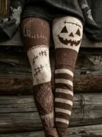 Elorivane Plus Size High Waisted Halloween Print Leggings Stylish Comfortable for Everyday Halloween Wear - Image 16
