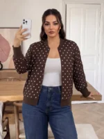 Elorivane Plus Size Floral Patchwork Jacket, Versatile Thin Outerwear for Office Rodeo, Autumn Casual Wear - Image 11