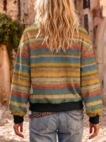 Elorivane Plus Size Vintage Floral Patchwork Sweatshirt, Crew Neck Pullover Top, Fall Winter Casual Wear - Image 2