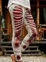 Elorivane Plus Size High Waisted Halloween Print Leggings Stylish Comfortable for Everyday Halloween Wear - Image 6