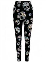 Elorivane Women's Plus Size Floral Print Leggings - Stretchy All-Season Pants, Perfect For Themed Parties - Image 8