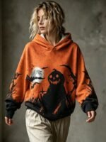 Elorivane Plus Size Women Vintage Floral Print Long Sleeve Sweatshirt, Autumn Winter Casual - Image 7