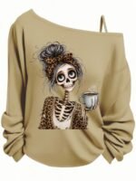Elorivane Plus Size Moon & Star Print Sleeveless Camisole Long Sleeve T-Shirt for Spring Summer Spring Break Fall - Image 27