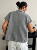 Elorivane Plus Size High Neck Wool Vest, Sleeveless Loose Casual Layering Autumn Top - Image 2