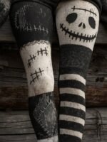 Elorivane Plus Size High Waisted Halloween Print Leggings Stylish Comfortable for Everyday Halloween Wear - Image 3