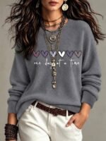 Elorivane Minimalist Crew Neck Long Sleeve Sweatshirt - Image 13