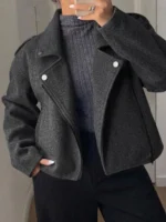 Elorivane Plus Size Wool-Like Trench Coat, Loose Thickened Casual Commuter Autumn Winter Outerwear - Image 7