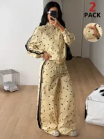 Elorivane Women White 2-Piece Outfit, Reflective Lapel Coat & Parachute Cargo Pants, Streetwear Athleisure Set - Image 24