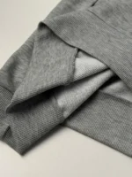Elorivane Women Plus Size Grey Wash Sweatshirt, Asymmetrical Shoulder Grommet Long Sleeve Y2K Fall Winter Top - Image 25