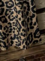 Elorivane Plus Size Women's Leopard Print Round Neck Short Sleeve Splicing Dress, Casual Summer Outfit - Image 3