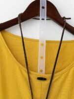 Elorivane Plus Size Women's Rust Orange 100% Cotton Linen Long Sleeve Blouse, Asymmetrical Hem Smart Casual Top for Summer Vacation, Business & Wedding Occasions - Image 5
